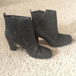 Nine West Leather Ankle Boot, Size: 8.5, Black
